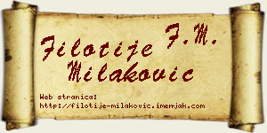Filotije Milaković vizit kartica